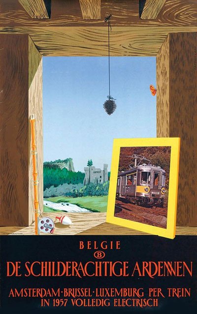 De Schilderachtige Ardennen Belgie original poster designed by Bogaert, Gaston (Capouillard) (1918-2008)