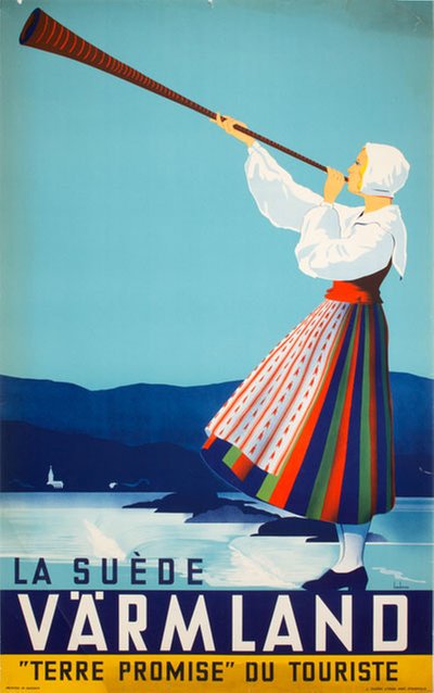 La Suède - Värmland - Sweden original poster designed by Beckman, Anders (1907-1967)