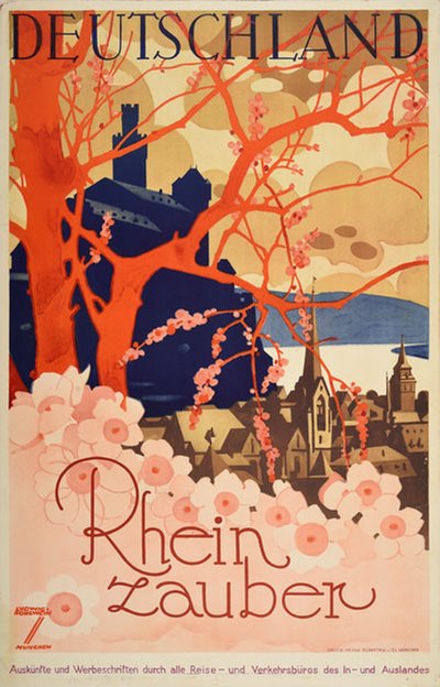 Deutschland Rhein Zauber original poster designed by Hohlwein, Ludwig (1874-1949)