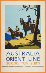 Australia Orient Line original vintage poster