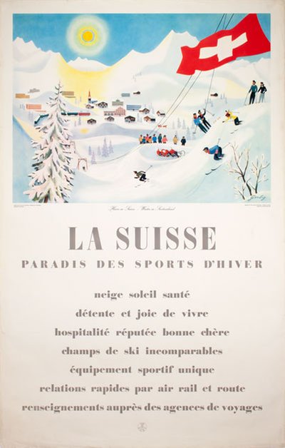 Switzerland Winter Paradise original poster designed by Gerbig, Richard