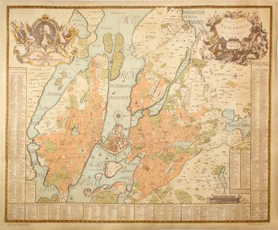 Stockholm City Map 1753 (1953) original poster 