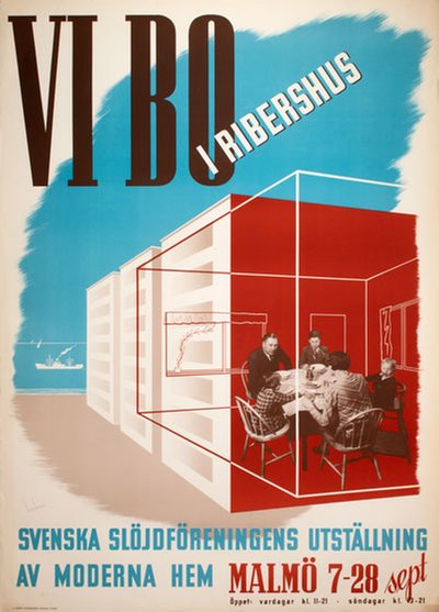 Vi Bo i Ribershus 1938 original poster designed by Beckman, Anders (1907-1967)