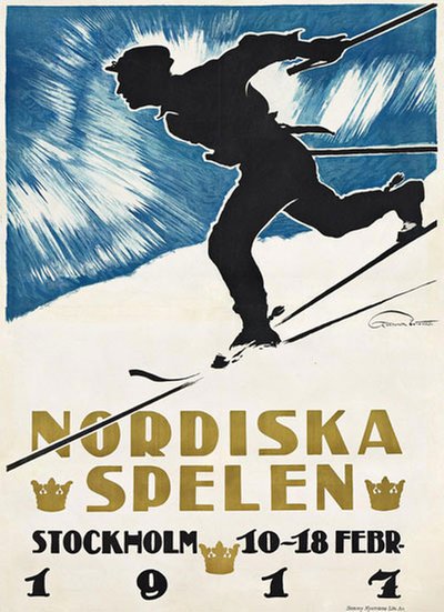 Nordiska Spelen 1917 original poster designed by Widholm, Gunnar (1882-1953)