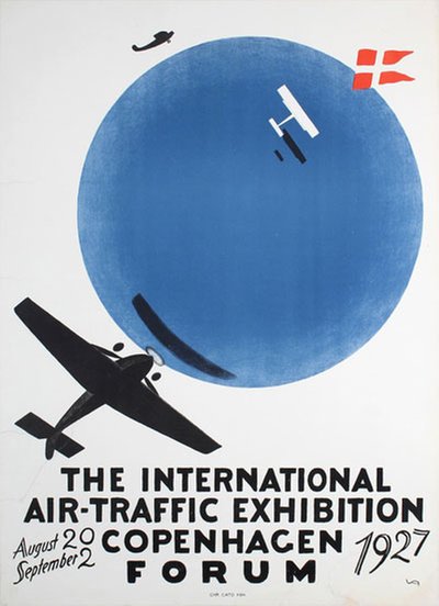 The International Air-Traffic Exhibition Copenhagen original poster designed by Andersen, Valdemar (1875-1928)