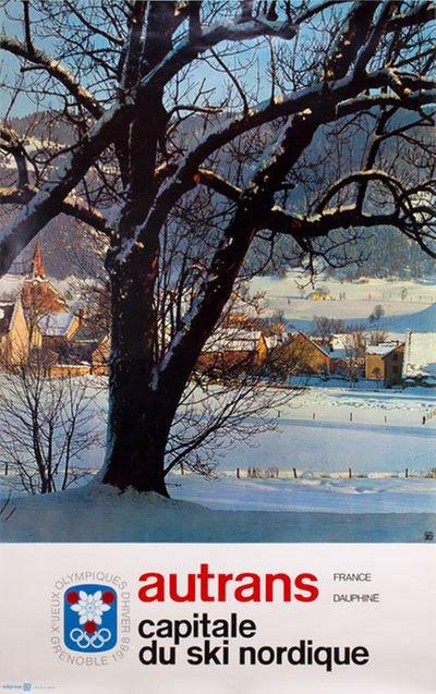 Autrans Capitale du Ski Nordique Dauphine Jeux Olympiques Grenoble original poster 