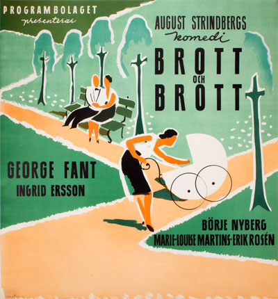 Original authentic vintage poster - Title: 'Brott och Brott August
