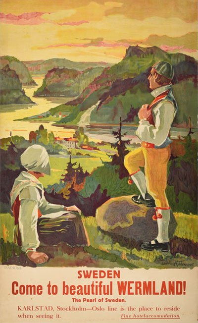 Sweden Come to beautiful Wermland original poster designed by Thoresson, Hjalmar (1893-1943)