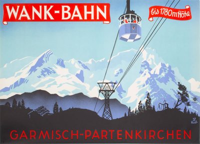 Wank-Bahn Garmisch original poster designed by Henel, Edwin Hermann (1883-1953)