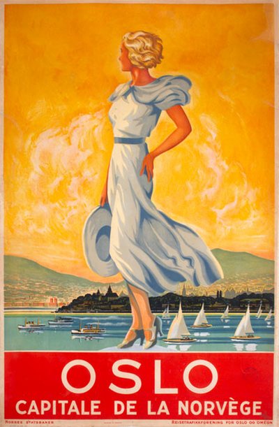 Oslo - Capitale de la Norvège original poster designed by Røhder, Niels (Pedersen) (1895-1969)