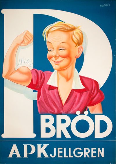A P Kjellgren Bröd (Bread) original poster designed by Ottoson, Gösta (1902-1980)