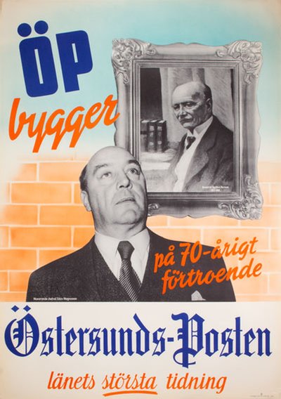 Östersunds-Posten länets största tidning 70år original poster 