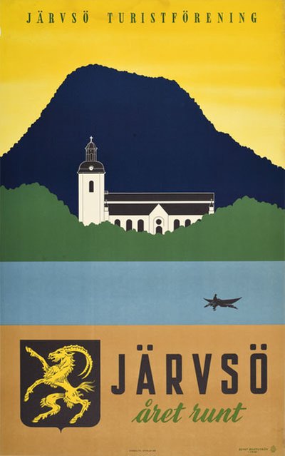 Järvsö Turistförening original poster designed by Brattström, Bengt (1917-1960)