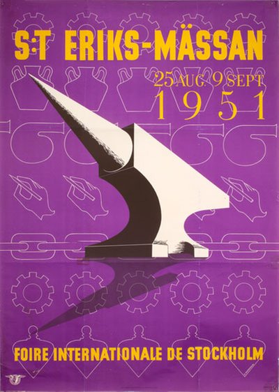 St: Eriks-Mässan Stockholm 1951 original poster designed by Magnusson, E