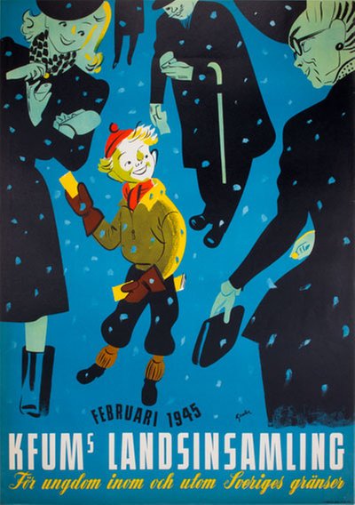 KFUMs Landsinsamling 1945 original poster designed by Gavler, Martin (1915-1986)