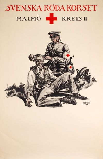 Röda Korset Malmö Krets II original poster designed by Sten, Anders Wilhelm (1903-1999)
