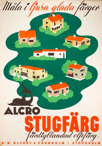 Alcro Stugfärg original poster 