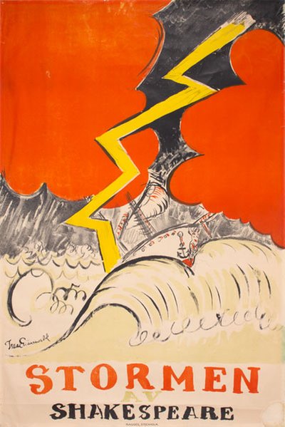 Stormen av Shakespare (The Tempest) original poster designed by Grünewald, Isaac (1889-1946)