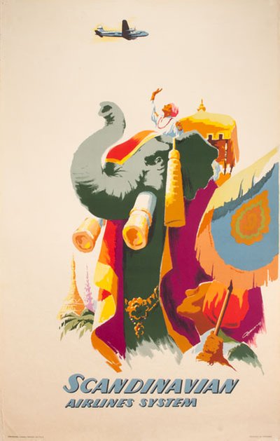 SAS - Scandinavian Airlines System original poster designed by Dahlin, Gunnar (1905-1984)