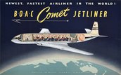 BOAC Comet Jetliner Cutaway Poster original vintage poster