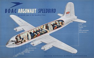 BOAC Argonaut Speedbird Cutaway Poster 1948 