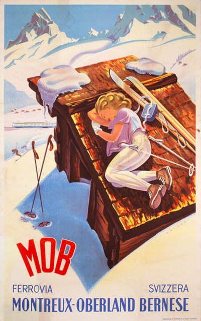 MOB - Montreux Oberland Bernois original poster designed by Peikert, Martin (1901-1975)