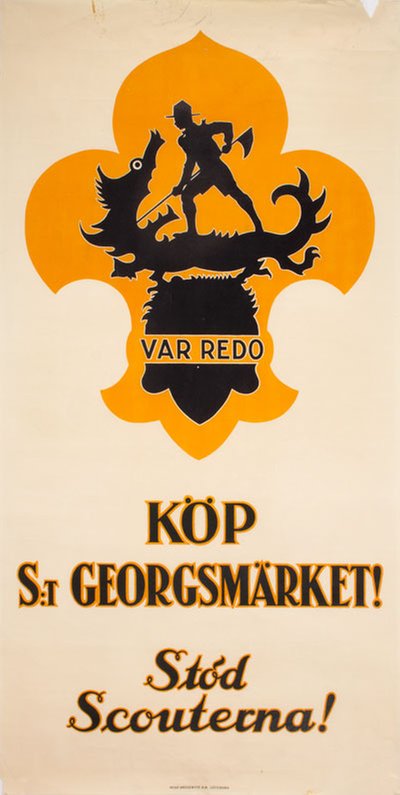 Stöd Scouterna - Köp St Georgs-märke! original poster 
