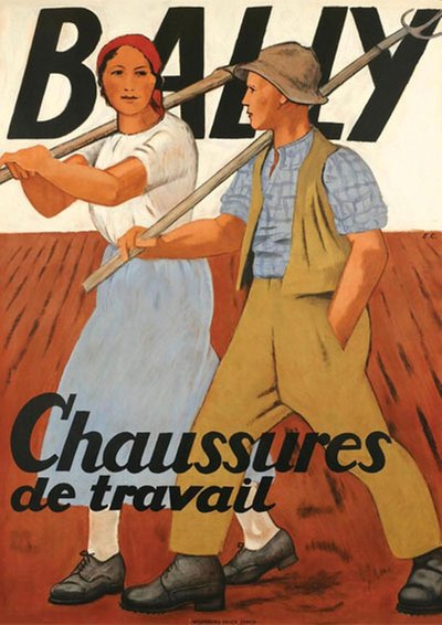 Bally Chaussures de travail original poster designed by Cardinaux, Emil (1877-1936)