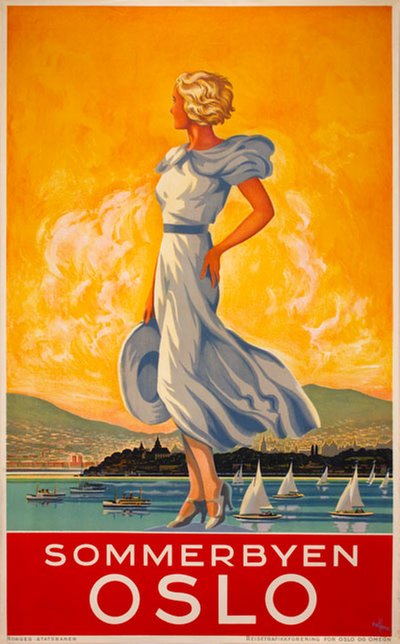 Oslo - Sommerbyen original poster designed by Røhder, Niels (Pedersen) (1895-1969)