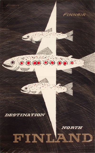 Finnair Destination North Finland  original poster designed by Bruun, Erik (1926-)