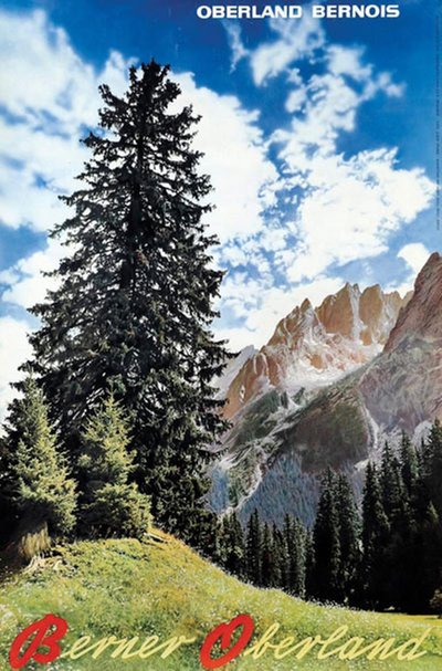 Berner Oberland Switzerland original poster designed by Photo: Albert Steiner 