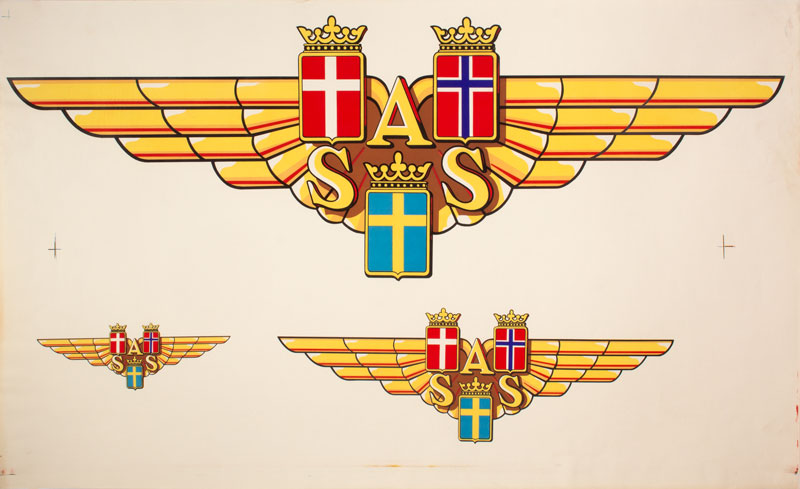 SAS Scandinavian Airlines System Logo Wing original poster designed by Rumert, Bengt (1913-1984)