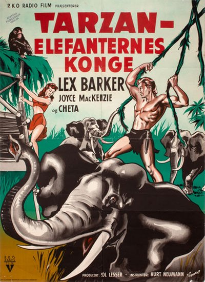 Tarzan - Elefanternes Konge (Tarzan and the She-Devil) original poster designed by Wenzel, Kurt (1899-1996)