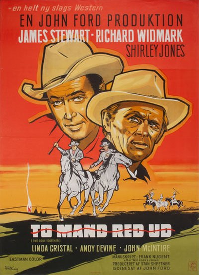 To mand red ud (Two Rode Together 1961) original poster designed by Stilling, Benny