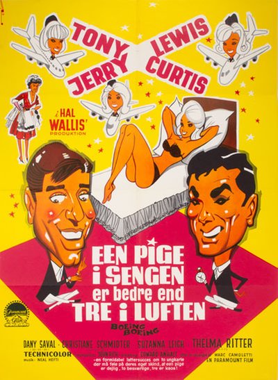 Een Pige i Sengen er bedre end Tre i Luften (Boeing Boeing 1965) original poster 