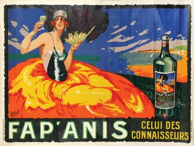 Fap Anis Celui des Connaisseurs original poster designed by Delval, Henry