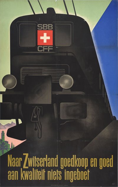 To Switzerland original poster designed by Trapp, Willi (1905-1984)