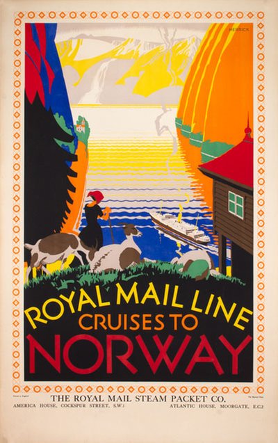 Royal Mail Line Cruises to Norway original poster designed by Herrick, Frederick Charles (1887-1970)