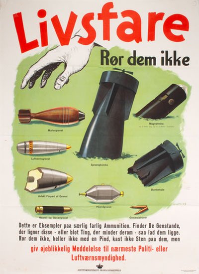 Livsfare, Rør dem ikke original poster designed by Henry C