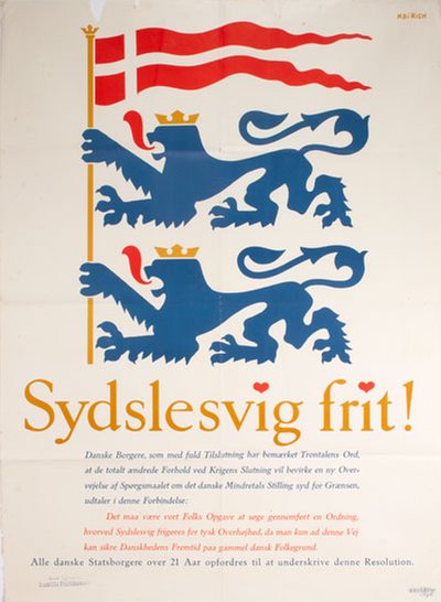 Sydslesvig frit! original poster designed by Rich, Kai (1910-1981)