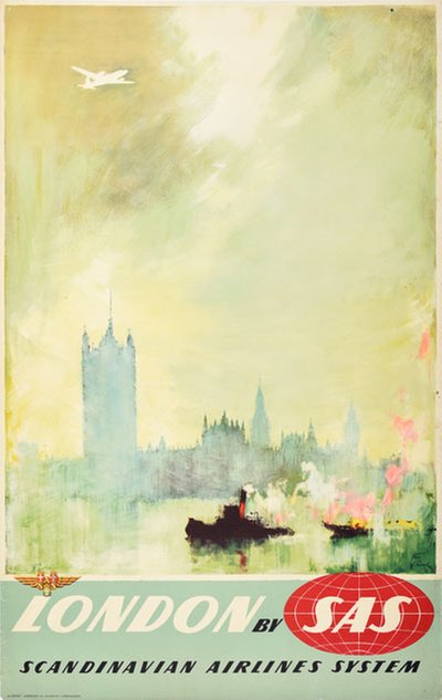 SAS - London original poster designed by Nielsen, Otto (1916-2000)