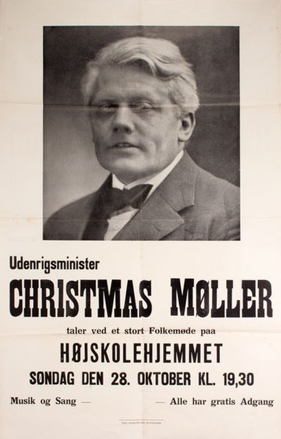 Udenrigsminister Christmas Møller original poster 
