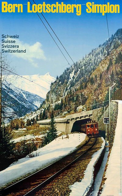 Bern Loetschberg Simplon original poster designed by Photo: Fredo Meyer-Henn