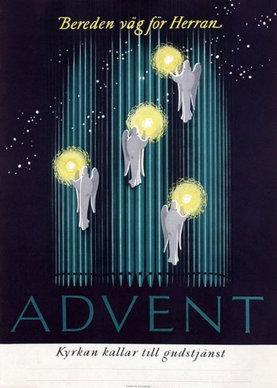 Advent Kyrkan kallar till gudstjänst original poster 