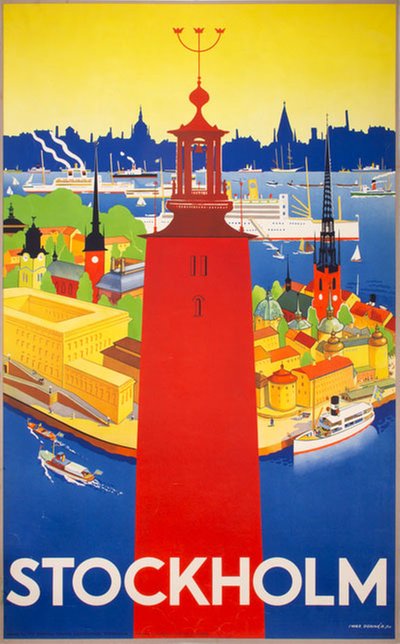 Stockholm Sweden  original poster designed by Donnér, Nils Olof Iwar (1884-1964)