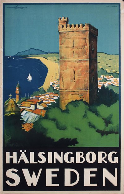 Hälsingborg Sweden original poster designed by Christenson, Gunnar (1895-1997)