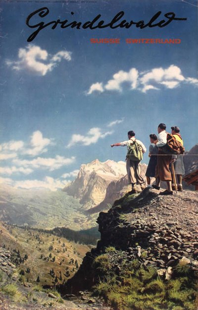 Grindelwald Suisse Switzerland  original poster designed by Photo: Albert Steiner 