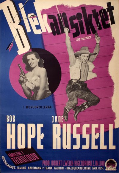 Blekansiktet (The Paleface 1948) original poster designed by G. F. Bodin