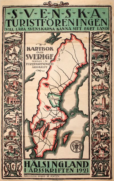 Svenska Turistförenings Årsskrift 1923 original poster 