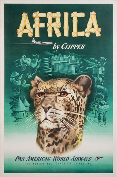 Africa by Clipper Pan American World Airways original poster 